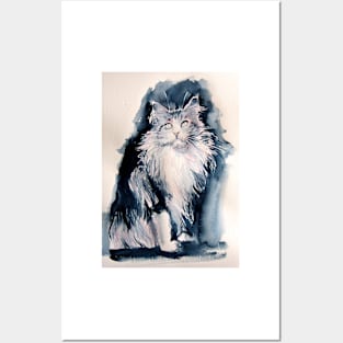 Sitting cat Posters and Art